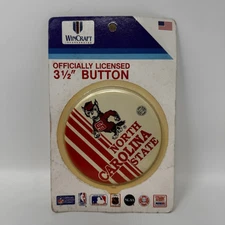 North Carolina State Wincraft 3.5” Button Pin Vintage New Old Stock