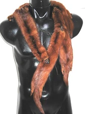 Vintage 5 Pelt Mink Real Fur Stole Scarf Shaw Wrap 48 inches long FURS by Carin