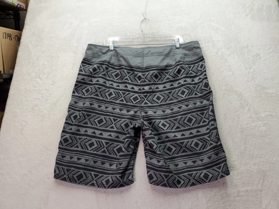 Pantalones Cortos Life is Good Hombre Talla 40 Gris Estampado Azteca Poliéster Logo Cordón Foto 2 de 4