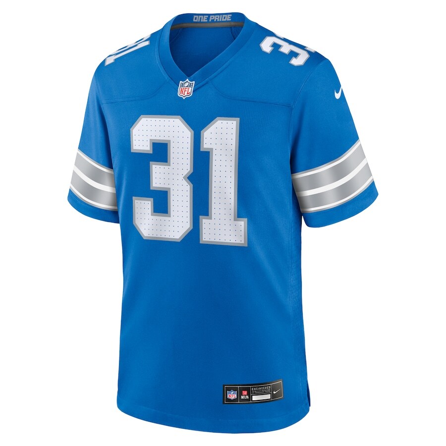 Detroit Lions Kerby Joseph #31 Nike Men's Blue 2025 Official NFL