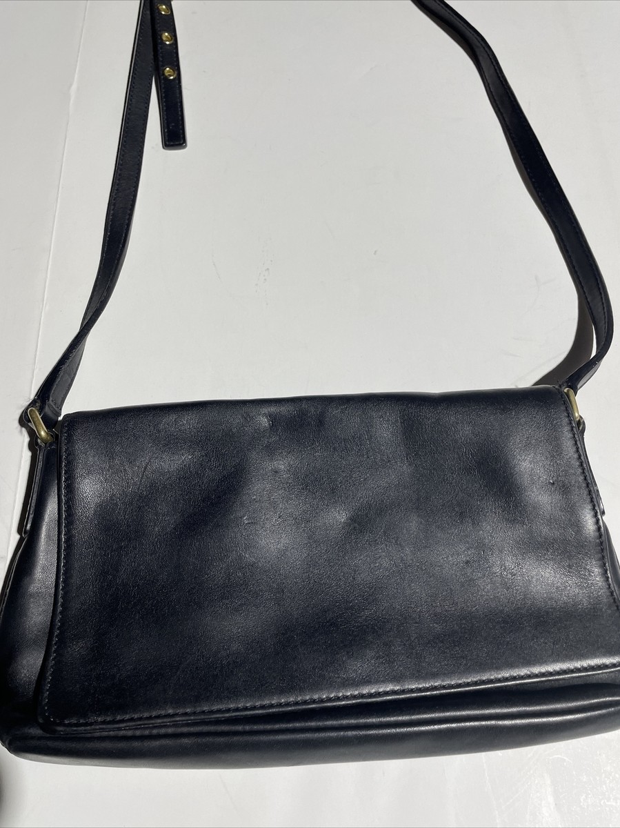 Vintage Coach Flap Shoulder Crossbody Bag H33-9599 Black
