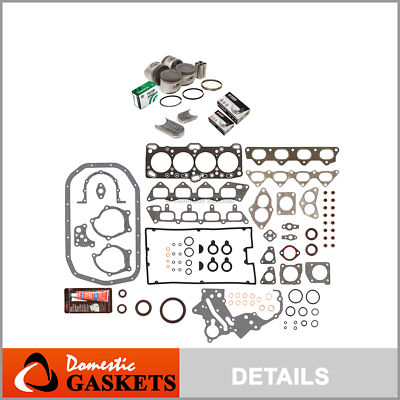 Full Gasket Set Bearings Pistons Fit 90-92 Eagle Mitsubishi 2.0 4G63T
