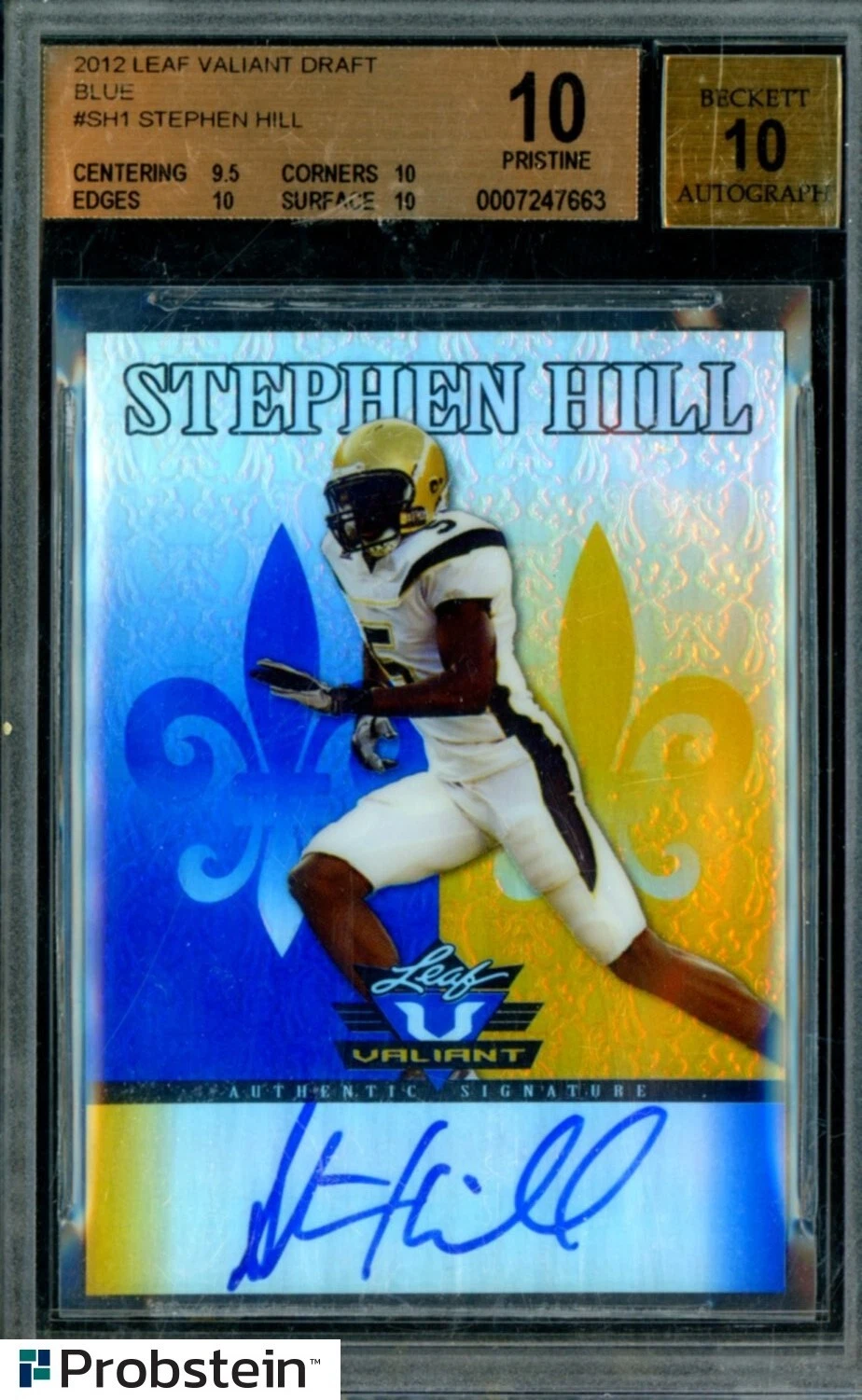 Stephen Hill Leaf Metal Draft #SH1 Autograph-Prismatic Blue