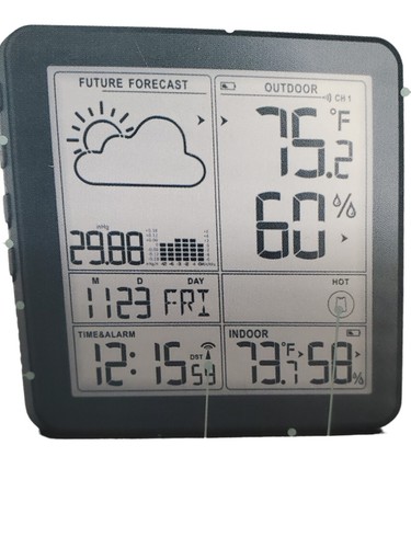 2180 Weather Station with Atomic Clock Indoor Outdoor Thermometer Wireless W - 第 2/3 張圖片