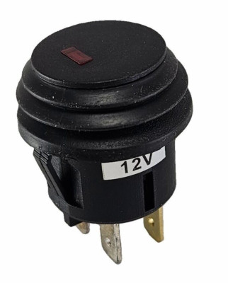 Wasserdichte Kfz-Druckschalter 12V 20A, roter punkt LED, Snap-in 20 mm, EIN/AUS