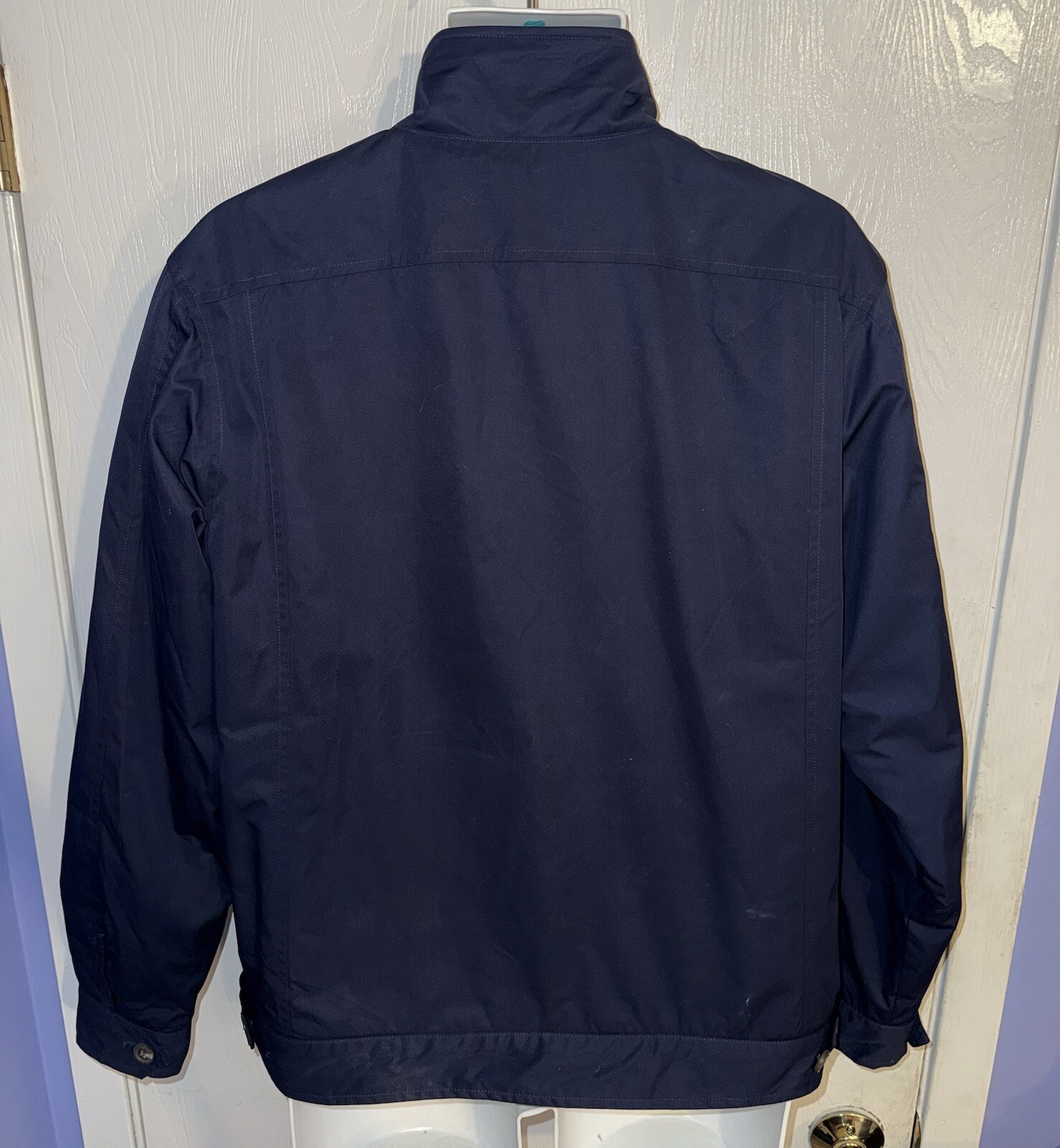 Giacca Polo Ralph Lauren vintage uomo M full zip blu navy foderata in pile marrone pony