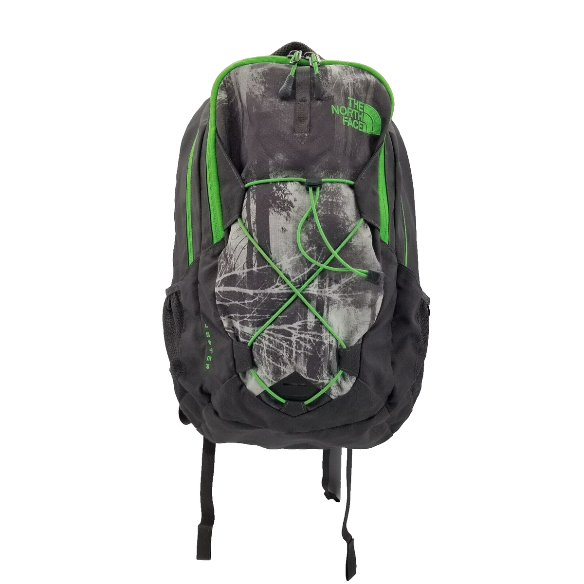 North Face Jester 28 Liter Black Green School Hiking 18 Inch Backpack | eBay
