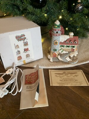 Vintage 1988 Lefton Colonial Lighthouse Gulls Nest TWD06747 Deed and Cord