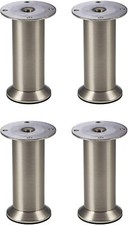 4x Furniture Foot 85 - 200 mm Stainless Steel Look Table Legs Feet Cabinet