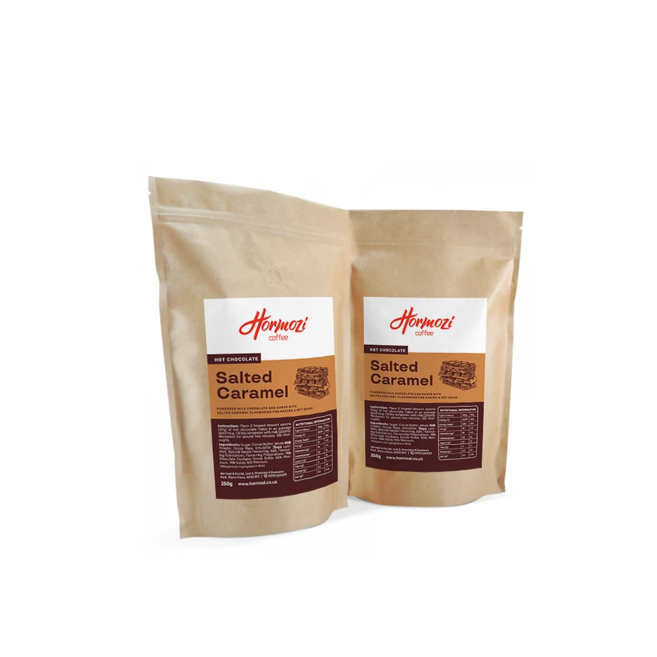 ASSORTED GOURMET HOT CHOCOLATE FLAKES 250g Gourmet Hot Chocolate Flakes Made with REAL chocolate - Salted Caramel