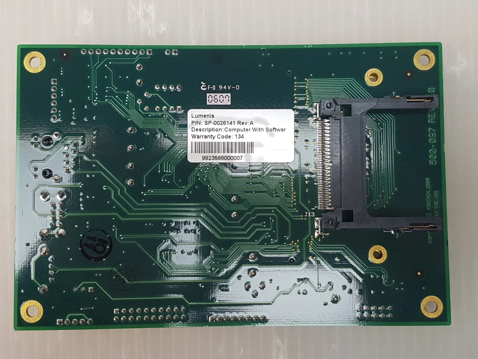 Underside of the SP-0026141 board with Lumenis label and CompactFlash socket