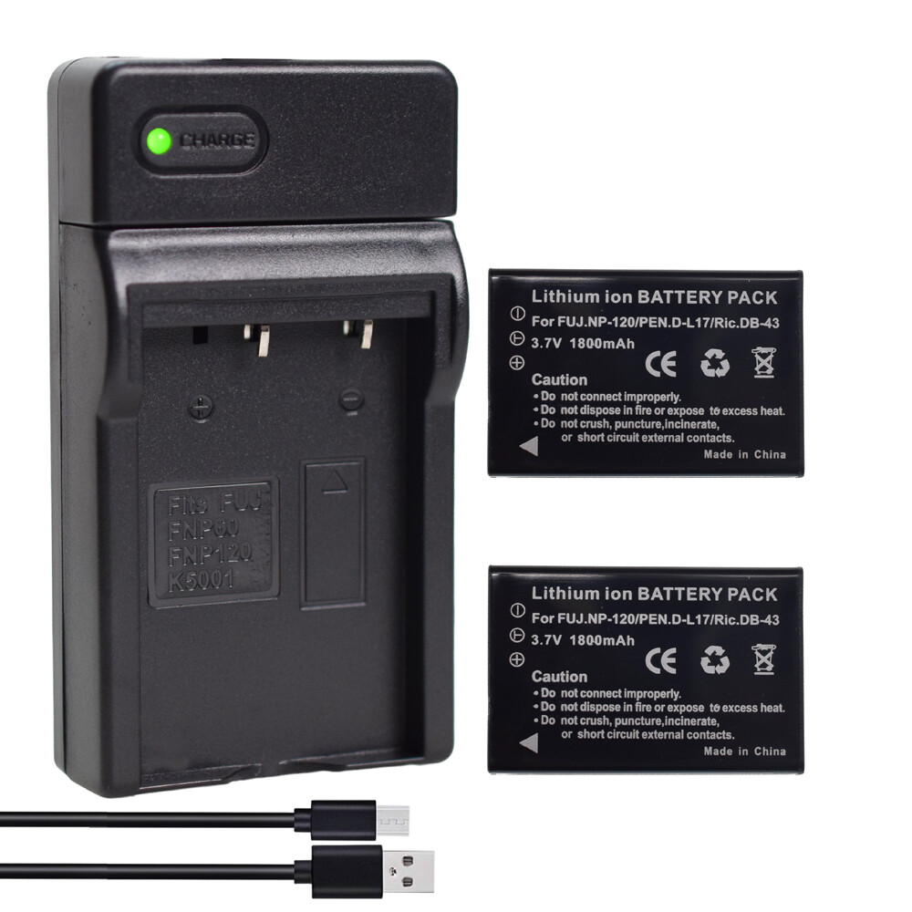 3.7v Battery 2Pack & Charger For TOSHIBA NP-120 PX1657 CAMIL