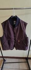 Carhartt Mens VO2 DKB Work Vest 2XL Brown Insulated Full Zip Canvas Vintage