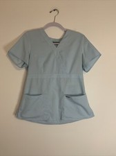 Grey's Anatomy Blue Mock Neck Scrub Top Medical Uniform Medium
