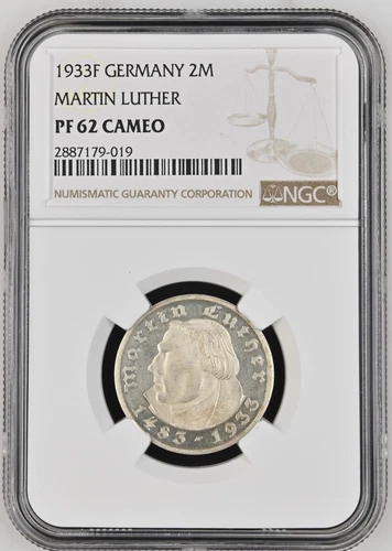 Only 1 Better! Germany, Third Reich, 1933-F 2 Mark Luther, NGC PR62 Cameo