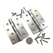 2 x STAINLESS STEEL BUTT HINGES 104 x 74mm x3mm (4") DOOR  CHEST LID  HINGE H342