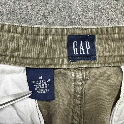 VINTAGE Gap Pants Youth Boy 14 Green Cargo Utility Military Army Baggy 28x28 90s - Picture 6 of 7