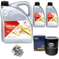 MotoröL Set Febi SAE 10W-40 7 Liter + ÖLfilter + Schraube FüR KIA Mitsubishi 2.9