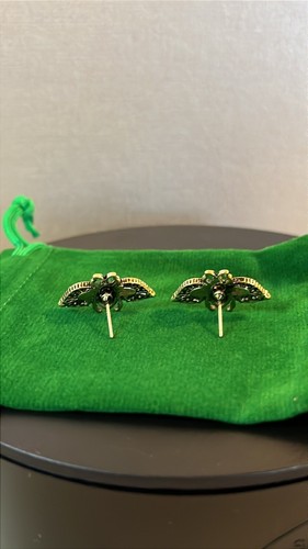 Luxury Fashion Vintage Gold Tone Crystal Bee Earrings - Picture 3 of 6