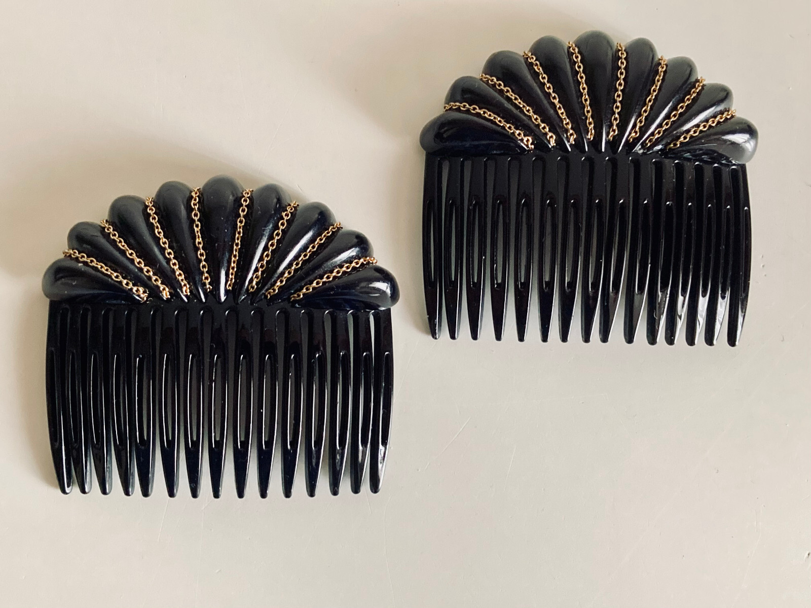 Peignes Alexandre vintage en acétate écaille pour chignon rétro
