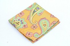 Lord R Colton Masterworks Ankara Gold Jewel Paisley Silk Pocket Square - 75 New