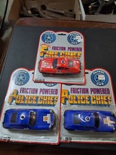 TOUGH GUY PATROL CARS POLICE & FIRE CHIEF NOS RARE FRICTION POWERED x3 VINTAGE