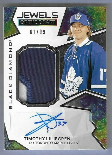 TIMOTHY LILJEGREN 2020-21 BLACK DIAMOND ROOKIE rc JEWELS OF THE DRAFT PATCH AUTO - Picture 7 of 7