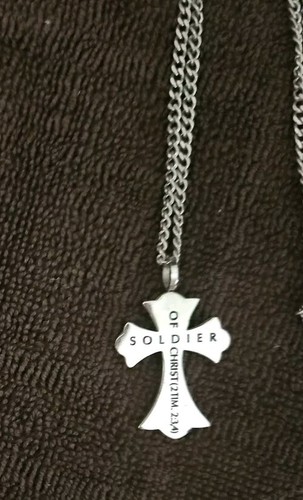Soldier Of Christ Cross Necklace  - Picture 2 of 4