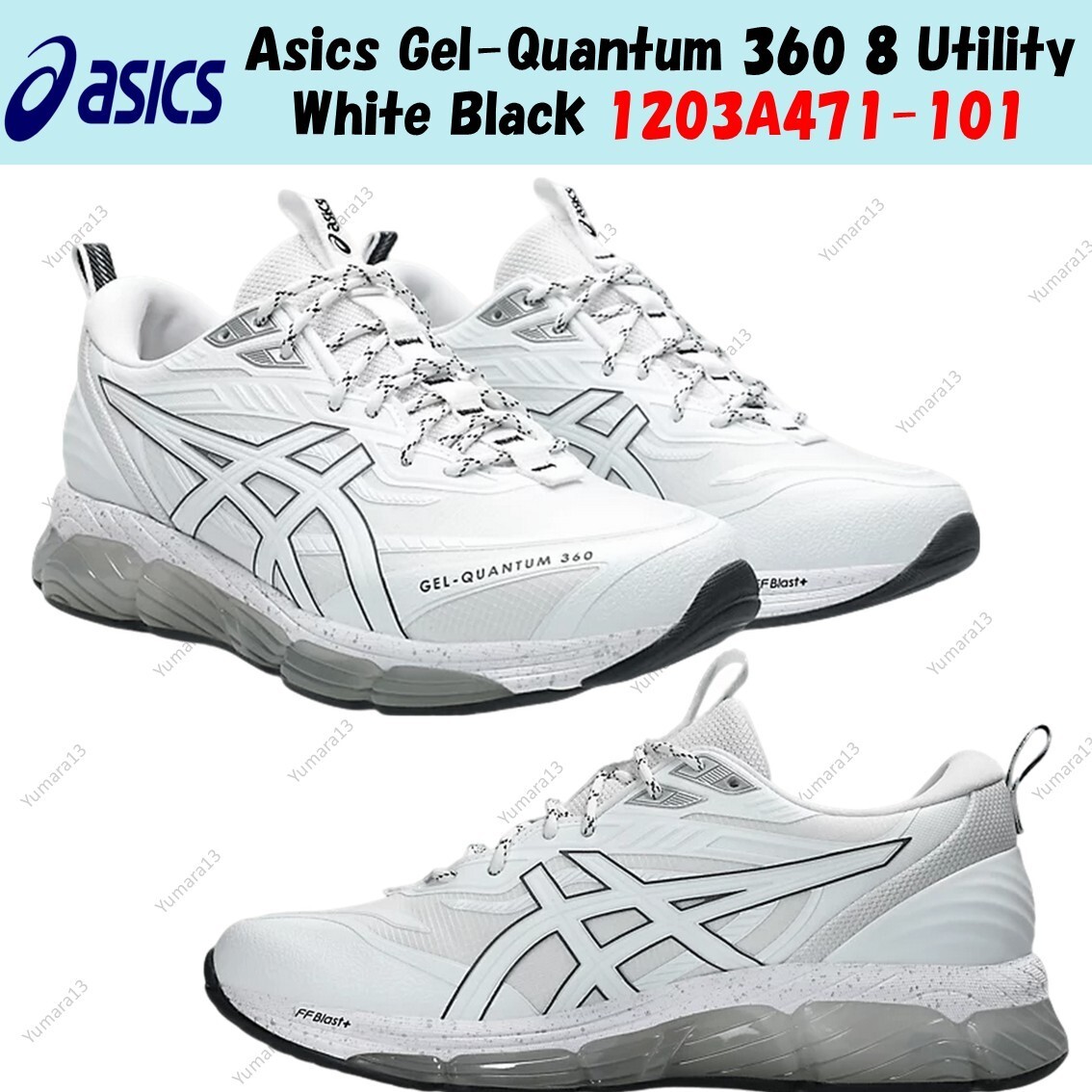 スニーカー ASICS Men Sneakers White 1203A471 101 Asics Gel-Quantum 360 8 Utility White Black 1203A471-101
