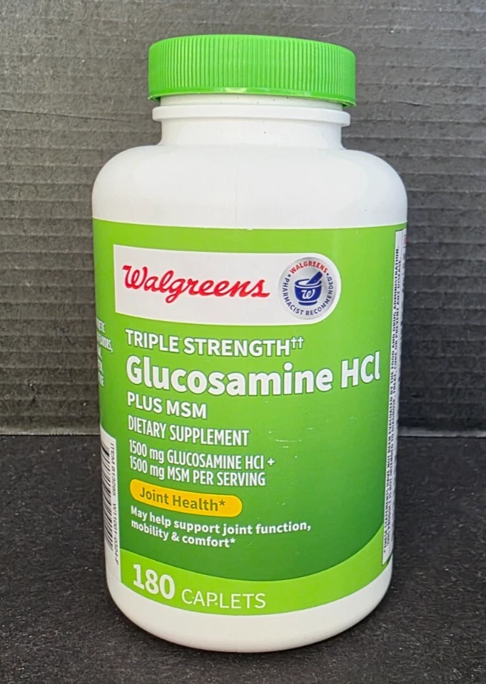 180 каплет Walgreens тройной силы глюкозамин HCI + MSM здоровье суставов *8/25* - Изображение 2 из 4