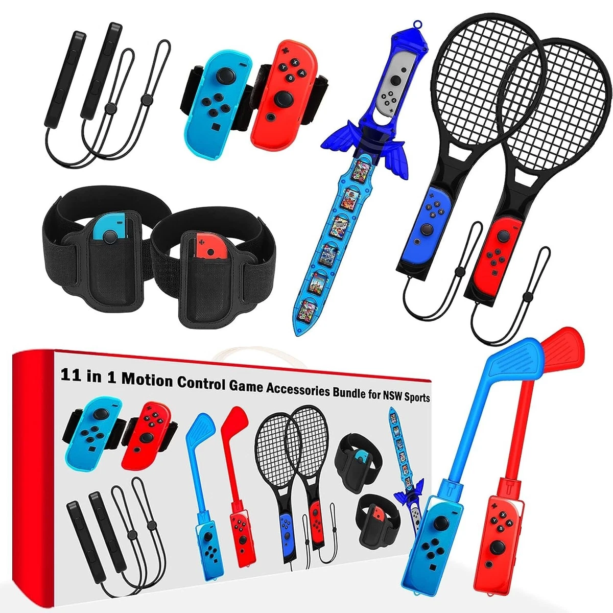 Switch Sports Accessories - CODOGOY 18 in 1 Switch Sports Accessories  Bundle for Nintendo Switch Sports, Family Accessories Kit Compatible with