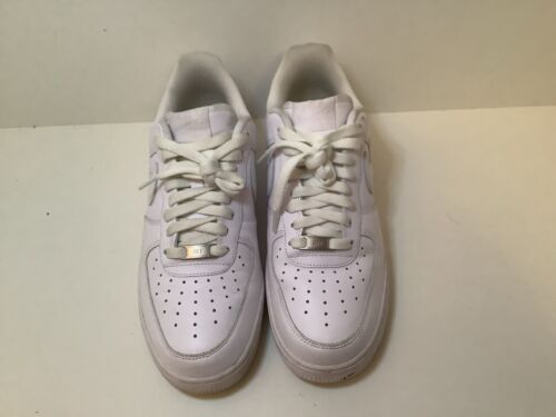 Nike Air Force 1 White Sneakers Men’s Size 9 Preowned - Picture 2 of 13