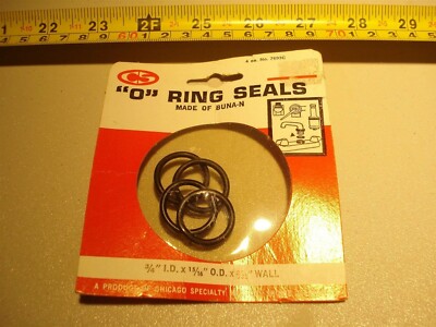 (0618.) ''O'' Ring Seals 3/4'' ID x 15/16'' OD x 3/32'' Wall