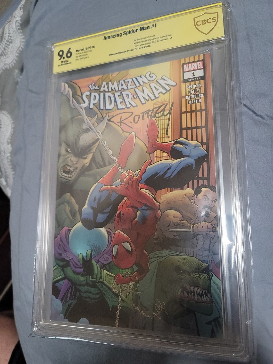 Amazing Spider-Man #1 CBCS SS 9.6 signed Ottley Variant Cover 2018