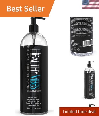 Scent-Free 32oz Black Label Silicone Lube - Safe, Water Resistant & Effective