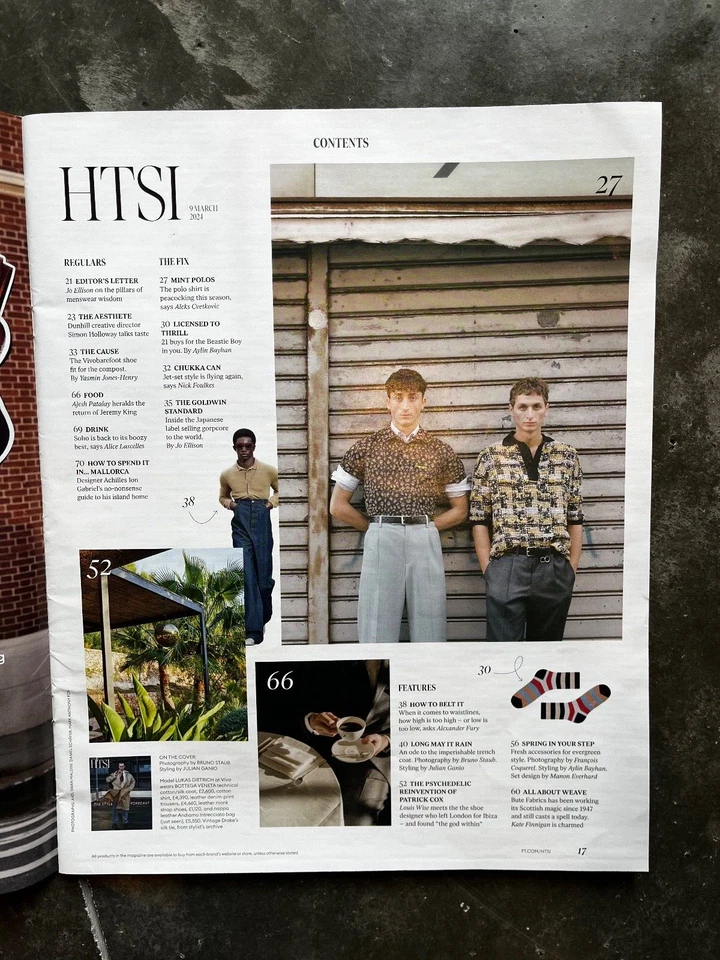FT HTSI HOW TO SPEND IT MAGAZINE 9TH MARCH 2024 THE STYLE FORECAST MENSWEAR SPEC - Image 2 of 4