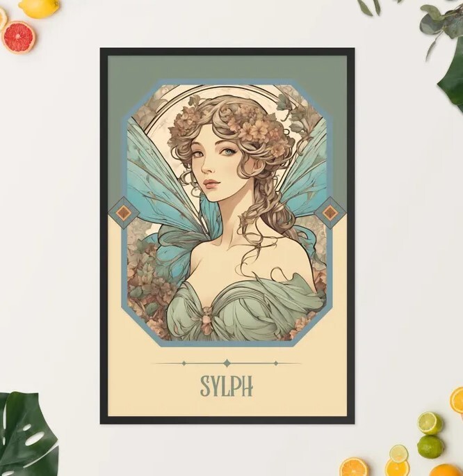 Sylph Art Nouveau Tarot Woman Fine Art Print