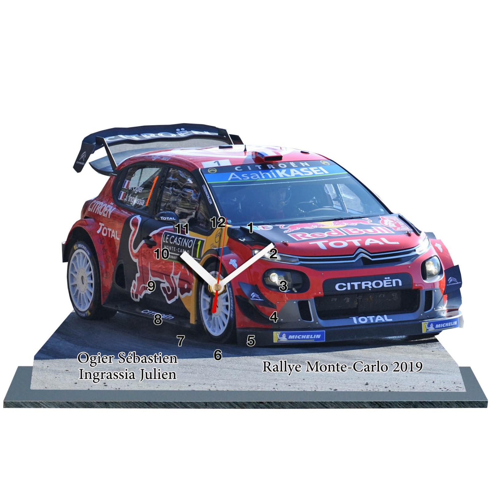 Horloge de bureau Citroen C3 WRC Ogier pour déco salon et garage