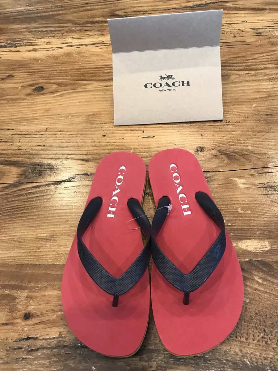 Women s Coach New York Rainbow Flip Flops Sandals New Size 8 eBay