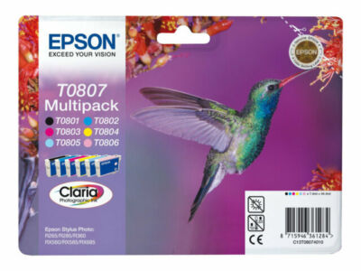 Epson T0807 Hummingbird Multipack Original Epson Tintenpatronen.