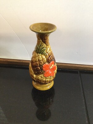 vintage inarco pineapple and flowers 3D vase 