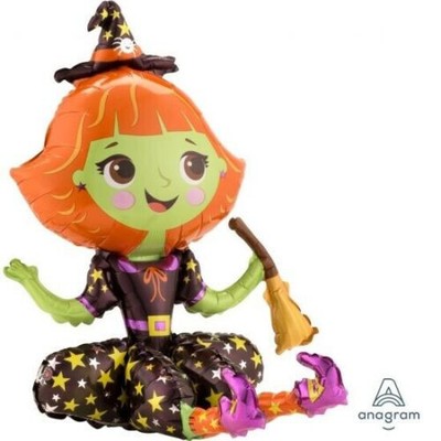 Halloween sitzende Hexe Luftfüllung Folienballon 21 Zoll Ballon