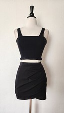 Urban Outfitters Mini Skirt New Size Medium Black Pleated Tulip Chic Date