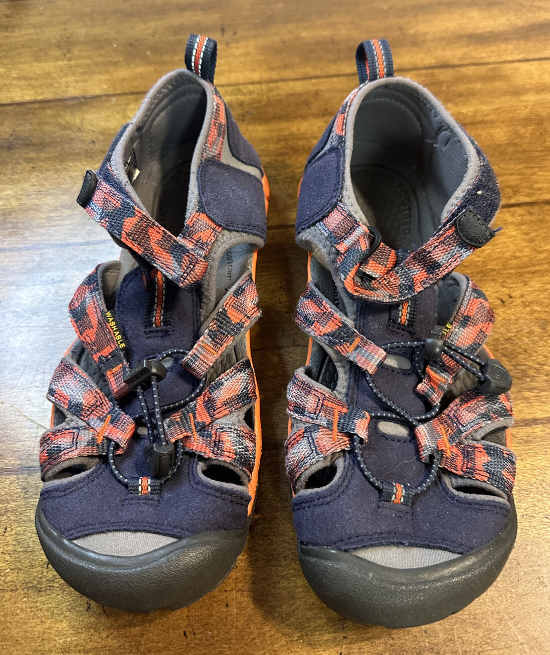 Keen Cnx Taglia 5 Blu Arancione Impermeabile Escursionismo Antiodore Contorno Arco Sandalo