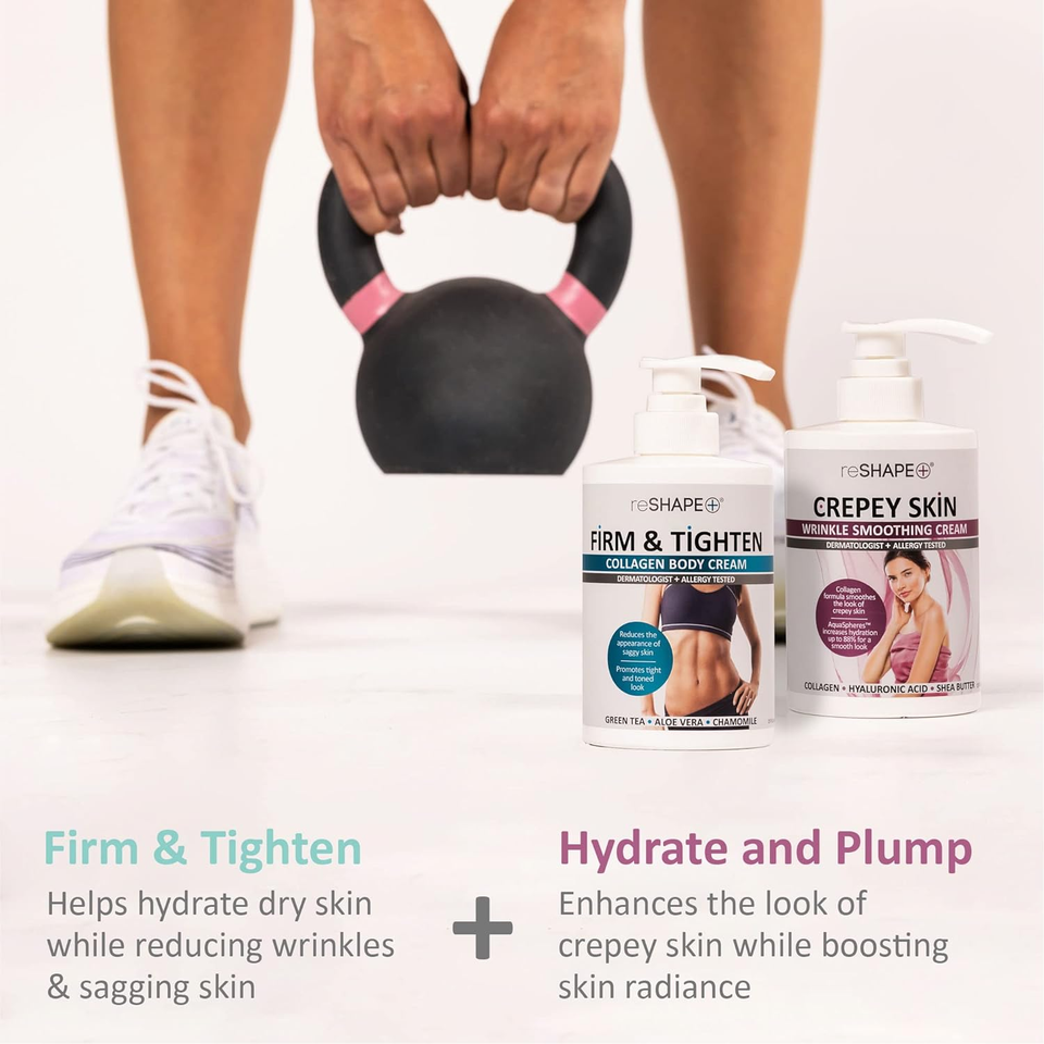 Reshape Collagen Body Cream + Crepey Skin Treatment Lotion Moisturizer