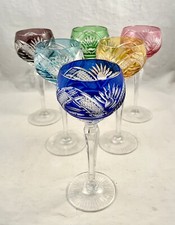 SET 6 NACHTMANN Crystal Multicolor Wine Glasses Germany
