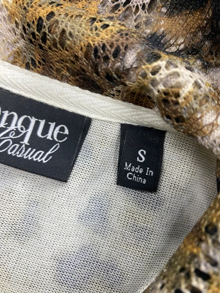 Chaqueta Onque Informal Mujer Pequeña Guepardo Leopardo Estampado Animal Cremallera Completa Cuello Simulado Foto 4 de 4