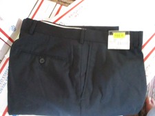 Roundtree Yorke Easy Care Men's Sz 36x29 Wool / Spandex Black Dress Pants NEW