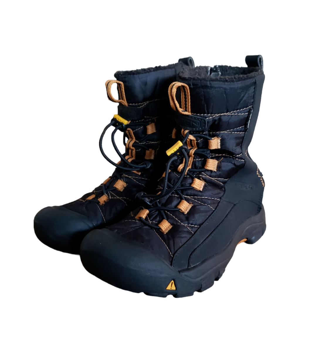 Scarpe Keen per bambini taglia 3 bacino stivali da neve invernali isolati in pelle impermeabili neri