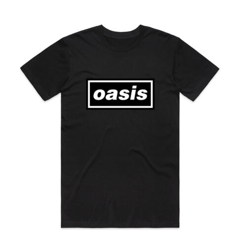 Black Oasis Logo Liam Noel Gallagher Official Men's T-Shirt - Picture 1 of 1